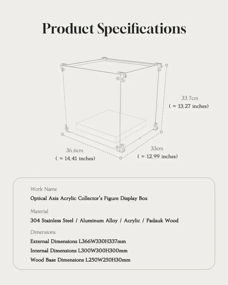 Optical Axis Acrylic Collector's Figure Display Box