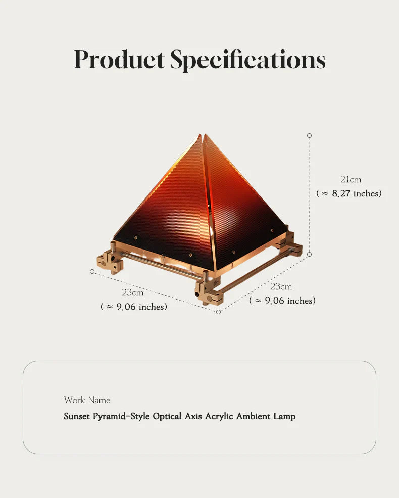 Sunset Pyramid-Style Optical Axis Acrylic Ambient Lamp