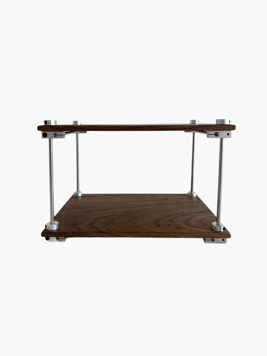Optical Axis Black Walnut Two-Tier Shelf