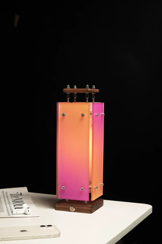 Optical Axis Acrylic Black Walnut Wood Ambient Lamp